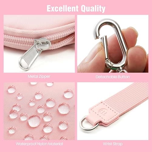 Mini Dual Pouch Wristlet Wallet for Women – Zip Around wristlet Keychain Wallet with 2 Wristlets, Ideal for Dog Walking, Coffee Runs & Lunch Break Essentials (Rose+Pink) thumbnail 5