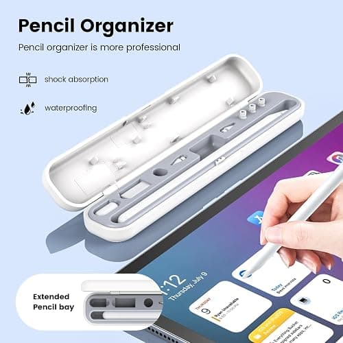 MOGOOD Carrying Case, Pencil Case for Apple Pencil 1st Generation/Apple Pencil 2nd Generation Case Holder, White with Grey Inner Liner thumbnail 4