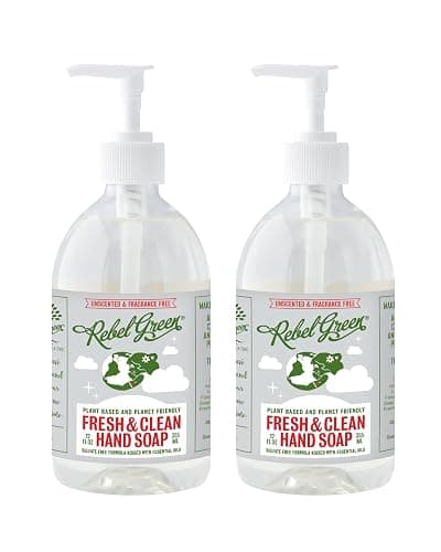 Rebel Green Fresh & Clean Hand Soap - Natural Liquid Hand Soap for Bathroom & Kitchen - Unscented, 12 Fl oz, Pack of 2 - Image 1