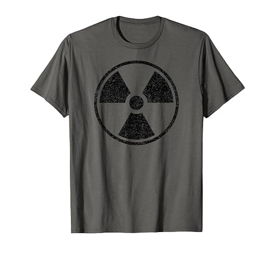 RADIOACTIVE NUCLEAR WARNING SYMBOL RADIATION SIGN POWER T-Shirt - Image 1