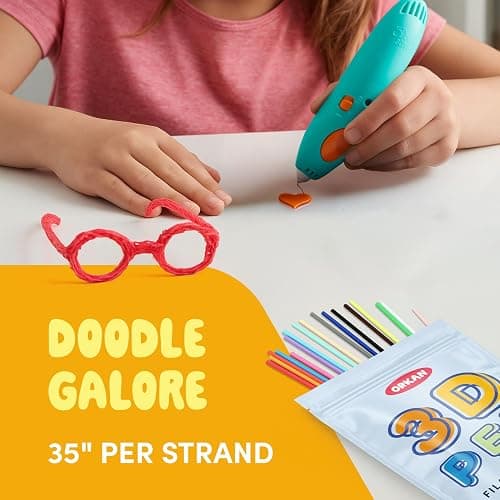 300 x ORKAN 3D Pen Filament Refills | Only Compatible with The 3Doodler Start+ | 15 Rainbow Colors | 6" x 2.5mm PCL Eco-Filament Strands | Safe for Kids | Only for 3Doodler Start+ 3D Pen thumbnail 4