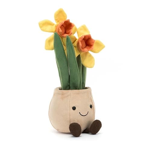 Jellycat Amuseables Daffodil Pot Stuffed Toy, 12 inches - Plant & Flower Plush - Fun Décor & Gift - Image 1