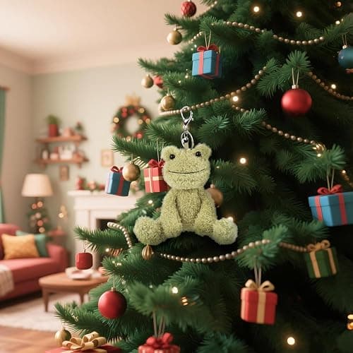 Apricot Lamb Cute Toys Plush Green frog Stuffed Animal Soft Keychain for Kids Bag, Purse, Backpack, Handbag (6 Inches) thumbnail 2