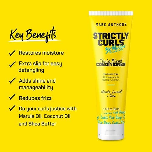 Marc Anthony Curly Hair Conditioner, Strictly Curls - 3x Moisture For Curl Defining & Enhancing - Shea Butter, Marula Oil, Aloe Vera & Coconut Cream - Sulfate Free & Color Safe For Dry Damaged Hair thumbnail 3
