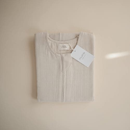 mushie Baby Wearable Blanket | 100% Organic Cotton Muslin | Sleeping Bag for Infants (Fog) - Fog thumbnail 7