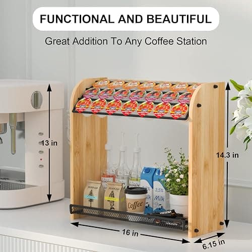 K Cup Holder Coffee Pod Organizer for Coffee Bar Accessories, K Cup Holders for Counter, Large Capacity K Cups Holder, Easy Assembly Coffee Station Organizer for Countertop (28 Coffee Pods At Least) thumbnail 3