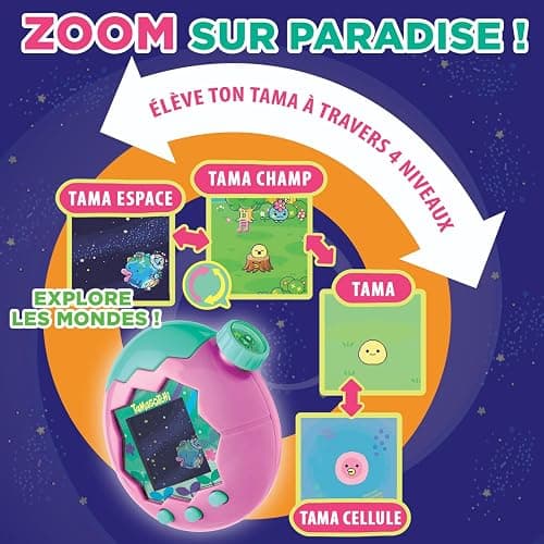 Bandai - Tamagotchi Paradise Ciel - Animal Virtuel à élever - Tamagotchi avec molette de Zoom - Jouet Interactif en français - Modèle Ciel Violet et Rose - Jouet Enfant 6 Ans et + - 43423 thumbnail 3