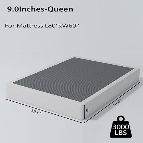 ALDRICH Queen Box Springs 9 Inch Heavy Duty Metal Box Spring Mattress Foundation 3000lbs Max Weight Capacity/Non-Slip/No Noise/Easy Assembly/Easy Clean Cover thumbnail 2