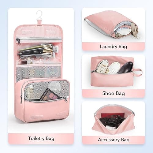 10 Set Compression Packing Cubes for Travel Essentials,Compressible Expandable Packing Cubes for Suitcase,OlarHike Luggage Organizer Bags for Travel,Handy Helper for Organizing Clothes(Pink) - 06-Pink thumbnail 5