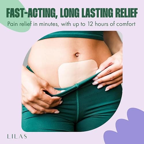 LILAS Period Cramps Pain Relief Patch, 10 Pack | Instant Relief for Menstrual Cramp, PMS, Endometriosis & PCOS | 12-Hour Comfort | Natural & Vegan Topical Patches | Trusted Formula & Upgraded Design thumbnail 2