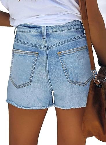 DGRPI Womens Jean Shorts Stretchy High Waisted Ripped Denim Distressed Trendy Shorts with Pockets thumbnail 4