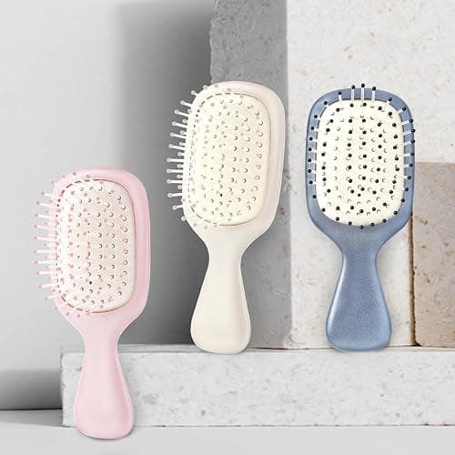Jurrissa Mini Hair Bursh for Women Men and Kids, Protable Travel Size Hair Brush for Pockets Purses, Mini Detangler Brush for All Hair Types, Small Paddle Brush for Detangling (White) thumbnail 8