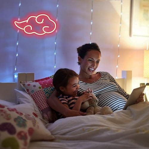 Dleouly Anime Neon Sign, LED Red Cloud Neon Signs for Wall Decor, Dimmable Gaming Neon Sign Wall Signs USB Night Neon Light for Bedroom Game Room Man Cave Party, Gifts for Your Son, Boyfriend(12x7in) thumbnail 2