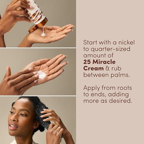 Mizani 25 Miracle Leave-In Curl Cream - Anti-Frizz Heat Protectant, Adds Lightweight Moisture & Softness, With Coconut Oil, For Natural & Curly Hair thumbnail 5