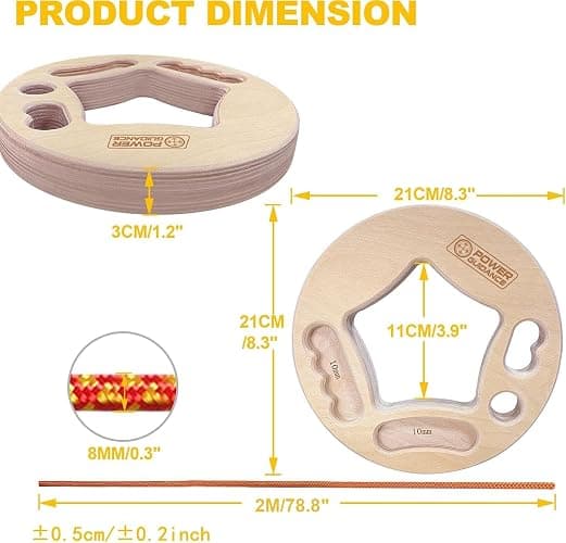 POWER GUIDANCE Hangboard Fingerboard Climbing Grip Strength Training Indoor and Outdoor Double-Sided Non-Slip Portable thumbnail 3