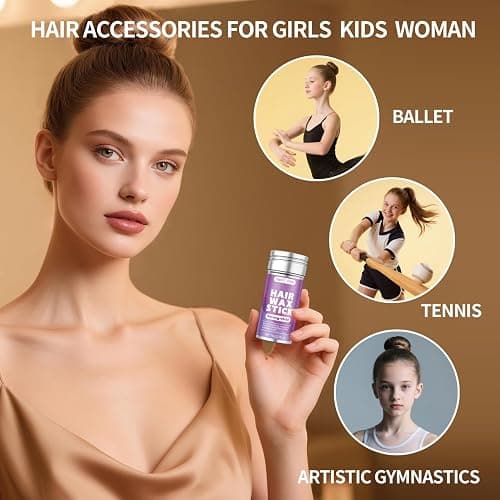 SWEET VIEW Hair Wax Stick & Slick Back Hair Brush for Tame Flyaways, Frizz, Sleek Ponytail, Buns | Pomade/Balm/Gel Stick for Woman, Styling Accessories for Girls, Kids thumbnail 6