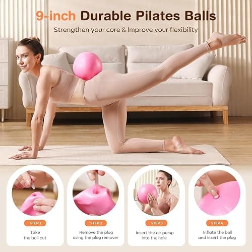 Vanlgs Pilates Kit 13Pcs Home Pilates Essentials Workout Kit with 13" Ring, 10" Ball and Resistance Bands for Women at Home Pilates Equipment Set for Beginners thumbnail 3