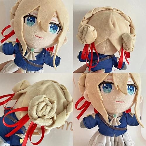 JCvCX 10'' Violet Girl with Red Hair Band Plush Toy Stuffed Figurine Doll Soft Plushies Pillow thumbnail 3
