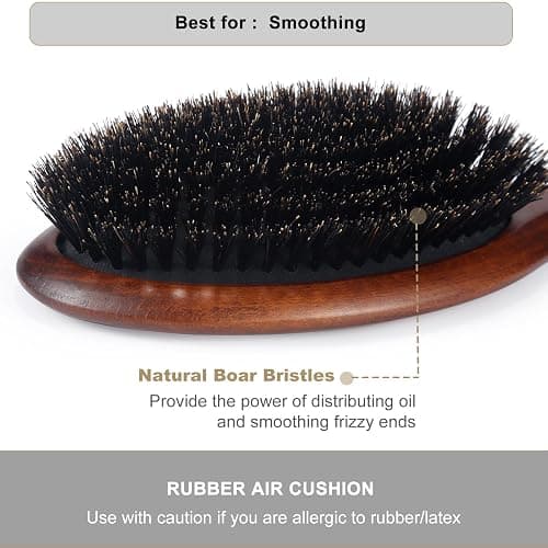 BESTOOL Hair Brush, Boar Bristle Hair Brushes for Women Men Kids, Boar Bristle Brush for Hair Smoothing, Everyday Brush Enhances Shine & Health thumbnail 2