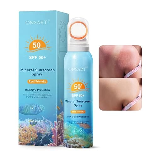 Reef Safe Sunscreen Spray SPF 50, Zinc Oxide Mineral Sunscreen Spray, Broad Spectrum UVA/UVB Protection, 360° Spray, Lightweight & Water Resistant, 6.76oz/200ml - Image 1