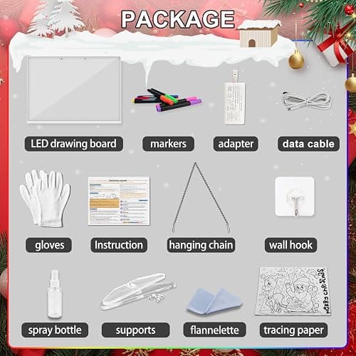 Lumiboard Led Drawing Board with 8 Colors, 13"x10" Acrylic Dry Erase Board with 13 Light Effects, Glow Doodle Board Gifts for Kids for Easter Halloween Christmas Birthday Gifts Presents thumbnail 2