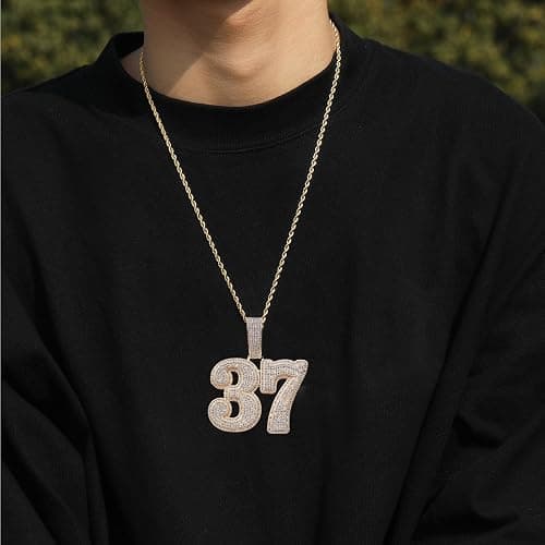 3UMeter Diamond Chain Iced Out Letter Necklace Custom Name Chain Name Plate Necklaces with Rope Chain Custom Name Necklace Hip Hop Pendant for Men Women thumbnail 5
