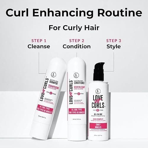 Love Ur Curls - Shampoo & Conditioner Set with All in One Curl Cream Styler for Curly Hair, 3 Step System for Repair and Moisturizing thumbnail 2