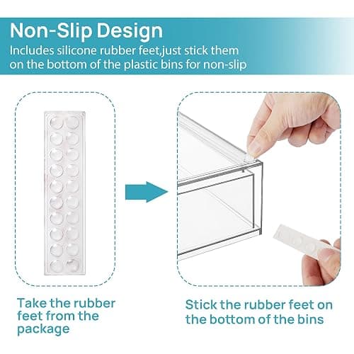 Vtopmart Stackable Storage Drawers Set of 6, Clear Plastic Organizer Bins for Bathroom Supplies,Ideal for Cabinet,Pantry,Laundry Room Organization thumbnail 4