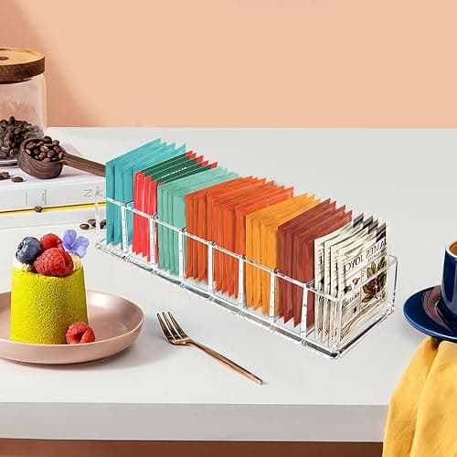 Tasybox Tea Bag Organizer, Clear Acrylic Tea Bag Holder, Tea Packet Storage for Drawer, Pantry, Kitchen, Cabinet, Countertop, 1 Pack thumbnail 6