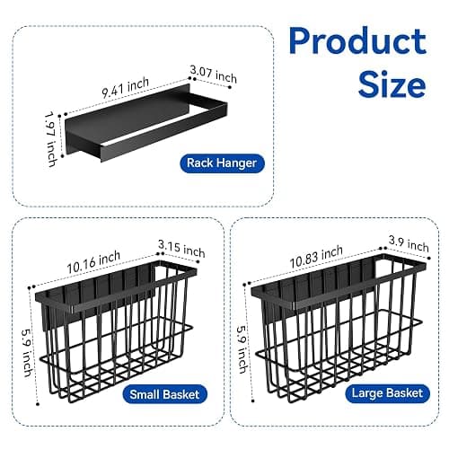 Laundry Room Organization and Storage Magnetic Dryer Ball Holder with Magnetic Hanger Holder, Magnetic Lint Bin for Washer Dryer, Iron Basket Dryer Ball Container, Magnetic Laundry Organizer (Black) thumbnail 2