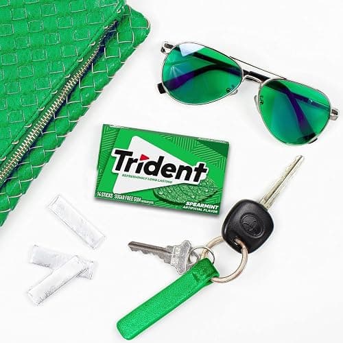Trident Spearmint Sugar-Free Chewing Gum, 12 Packs of 14 Pieces (168 Total Pieces) thumbnail 12