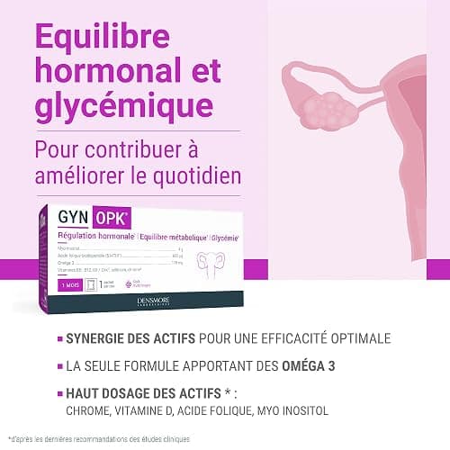 Densmore - GYN'OPK - Régulation hormonale et Glycémie - SOPK - Omega 3, Myo inositol, Acide folique, Zinc et Chrome - Complément alimentaire - 30 sachets - 1 mois thumbnail 2