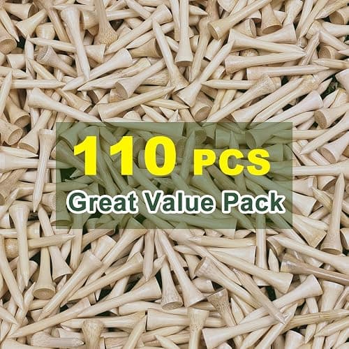 JYWYBF 110 Pcs Bamboo Golf Tees 3 1/4 Inch, Friendly Biodegradable, Long and Tall Golf tees, More Durable and Stable, Ideal for Beginner thumbnail 5