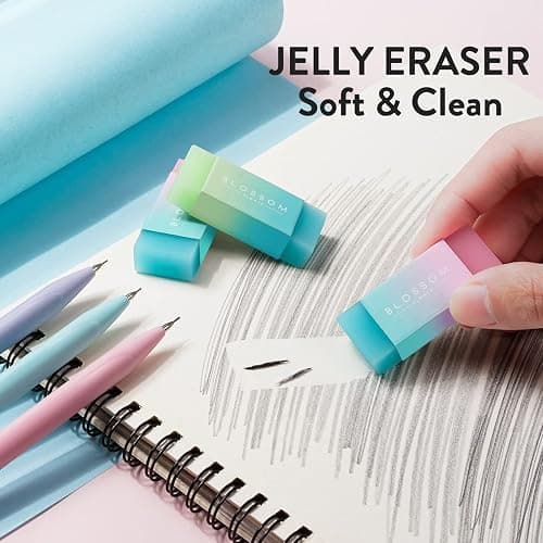 Four Candies Cute Mechanical Pencil Set, 6PCS Pastel 0.5mm & 0.7mm Pencils with 360 HB Leads, 3 Erasers and 9 Eraser Refills, Aesthetic School Supplies for Girls Writing thumbnail 4