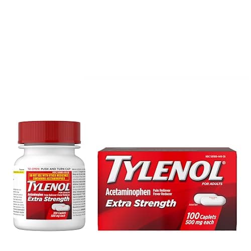 Tylenol Extra Strength Caplets with 500 mg Acetaminophen, Pain Reliever and Fever Reducer for Headache, Backache, Toothache & Minor Arthritis Pain Relief, 100 Count - 100 Count (Pack of 1) thumbnail 8