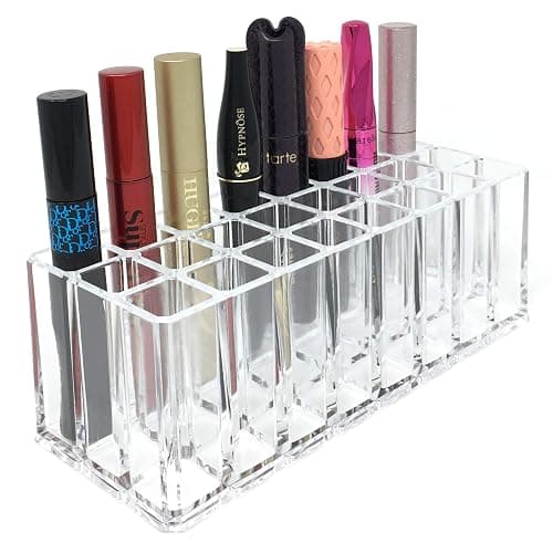 BY ALEGORY Acrylic Eye Mascara Organizer Makeup Storage Organization Refillablle Container Beauty Display Case 24 Space to Organize Tall Eye Lash Mascara thumbnail 4