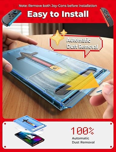 MAGIC JOHN 2 Pack for Nintendo Switch 2 Screen Protector 7.9'' [2025], 30s Installation, 9H Tempered glass, HD Clear, Auto-Dust Removal, Bubble Free, Compatible with Switch Console thumbnail 2