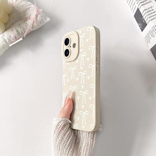 Lovmooful for iPhone 16 Plus Case Cute Ribbon Bowknot Heart-White | Compatible for iPhone 16 Plus Case,Cool Design,for Girls Women,Soft TPU,Shockproof,Protective,Girly thumbnail 5