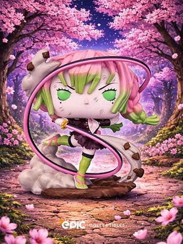 Epic Collectibles Pop Anime: Demonslayer - Mitsuri Kanroji with Flowing Love Blade Exclusive Vinyl Figure Included with Box Protector Compatible for Funko thumbnail 3