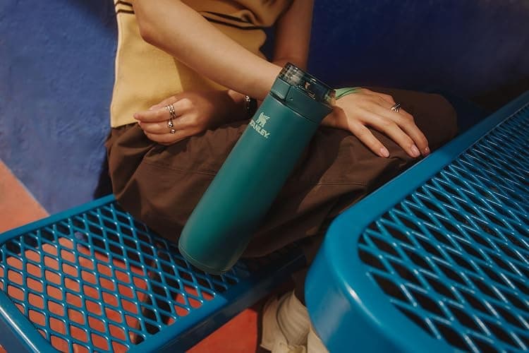 STANLEY Flowstate Spring Bottle | Leakproof Water Bottle with Carry Strap & Flip-Top Locking Lid | Insulated Stainless Steel | Fits Most Cup Holders | BPA-Free | 20 oz | Rose Quartz thumbnail 7