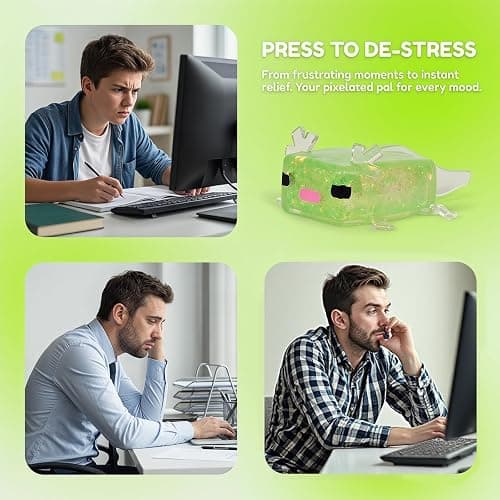 Axolotl Squishy Stress Ball, Soft TPR Slow Rising Squeeze Toy, Cute Axolotl Fidget Toy for Stress Relief, Anxiety Calming Sensory Toy for Kids Adults(Green) thumbnail 6