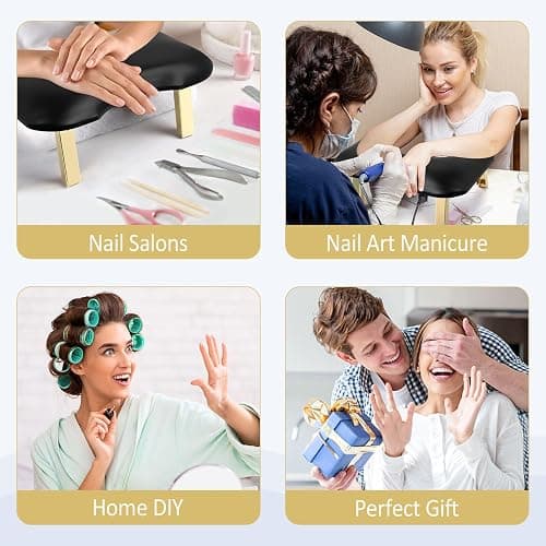Nail Arm Rest, Arm Rest for Nails Tech, Foldable Nail Tech Client Arm Rest, PU Leather Nail Hand Rest, U Shape Manicure Hand Rests for Foot Hand Rest, Black thumbnail 7