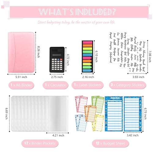Budget Binder with Zipper Envelopes, Cash Envelopes for Budgeting, A6 PU Leather Budget Planner 2026 with Cash Envelopes Calculator, Bill Money Organizer for Cash Saving Budget System Wallet thumbnail 4