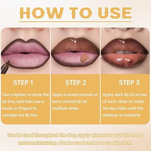 HOSAILY 2 Colors Nourishing Lip Gloss Hydration Non-Sticky Plumping Lip Kit for Women, Natural Nude Tinted Lip Glow Oil Moisturizing Lightweight Long Wear Shiny Liquid Lipstick with Lip Liner Combo thumbnail 7
