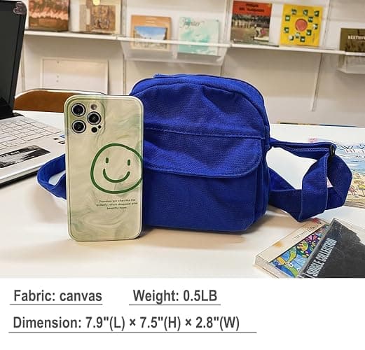 Collsants Small Crossbody Bag Cute Purse Mini Canvas Crossbody Purse Phone bag thumbnail 4