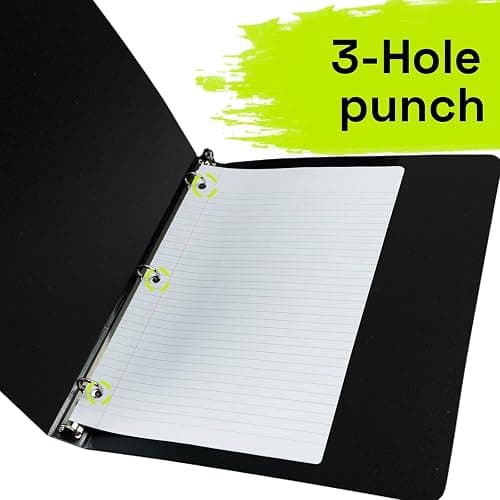 ONAVIA Spiral Notebook for School, 5 Subject, College Ruled Paper, 200 Sheets, 9" x 11", 5 Dividers with Pockets, 3 Hole Punched Perforated, Plastic Cover,Lined Journal,School Supplies,Cornflower Blue thumbnail 6