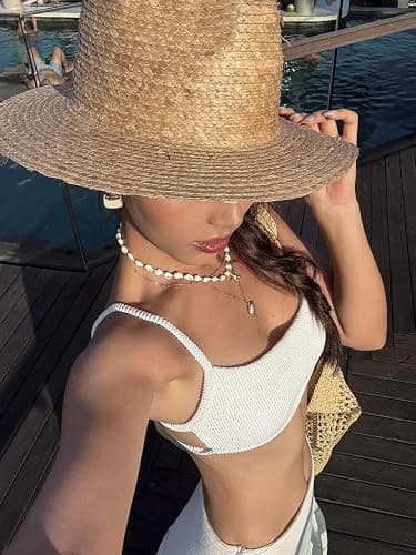 Seashell Starfish Necklace for Women Conch Shell Summer Pearl Beach 14k Gold Layered Dainty Choker thumbnail 3