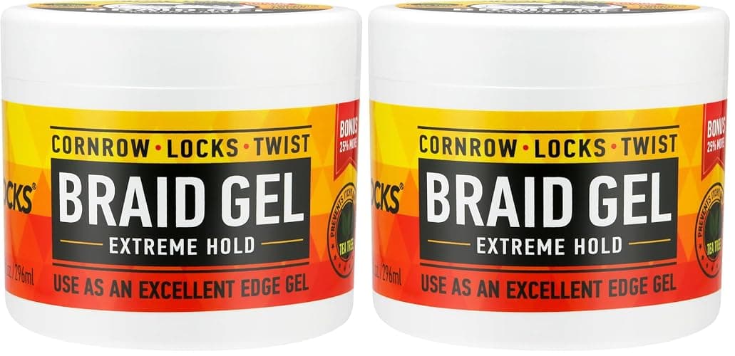 AllDay Locks Braid Gel Extreme Hold - Braiding Gel for_Cornrows, Locks, & Twisting, Moisturizing Edge Control for_Women and Men, Natural Formula_for Extreme Hold - 10 oz Jar (Pack of 2) - Image 1