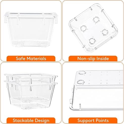 Lifewit 41 PCS Drawer Organizer Set Clear Plastic Desk Drawer Dividers Trays Dresser Storage Bins Separation Box for Makeup, Jewelries and Gadgets, Bedroom, Bathroom, Office thumbnail 5