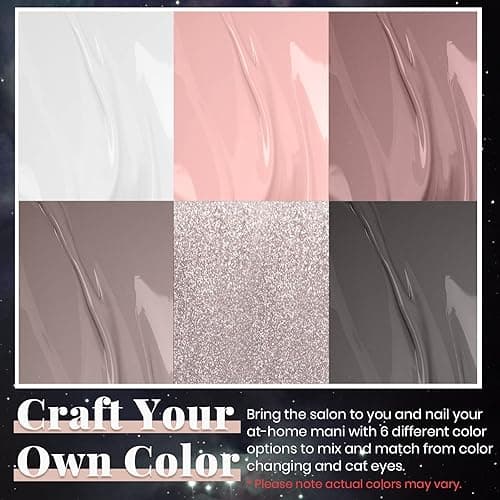 Beetles Nude Gray Gel Nail Polish Set, 6 Colors Nude Neutral Gel Polish Pink White Beige Grey Gel Polish Brown Taupe Gel Nail Polish Elegant Nail Art Manicure Kit Gifts for Women thumbnail 6